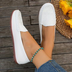 Women's Floral Embroidered Slip On Soft Sole Shoes