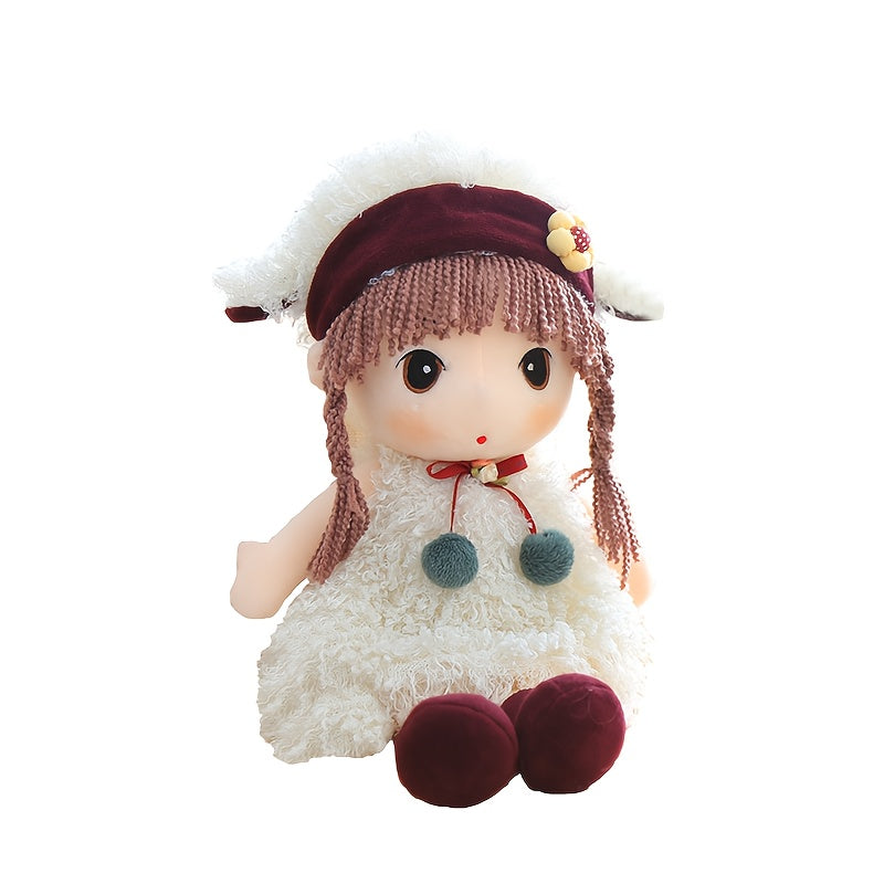 15in Plush Doll with Hat Soft Stuffed Toy for Girls - Home Decor Mix