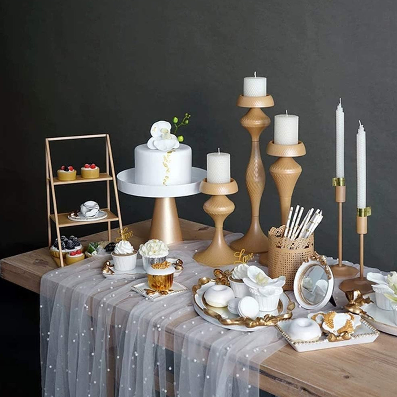 Romantic Sheer Tulle Table Runner Decor for Weddings Bridal Showers & Parties
