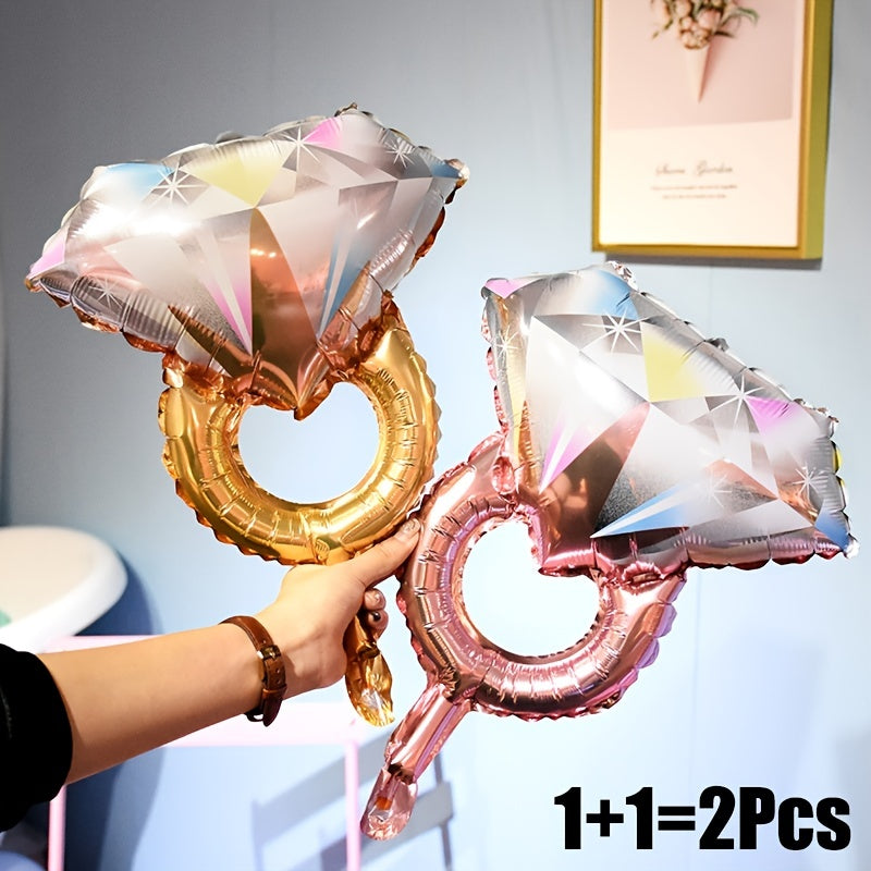 2 Pcs Artificial Diamond Balloon for Party Wedding Birthday Bridal Graduation