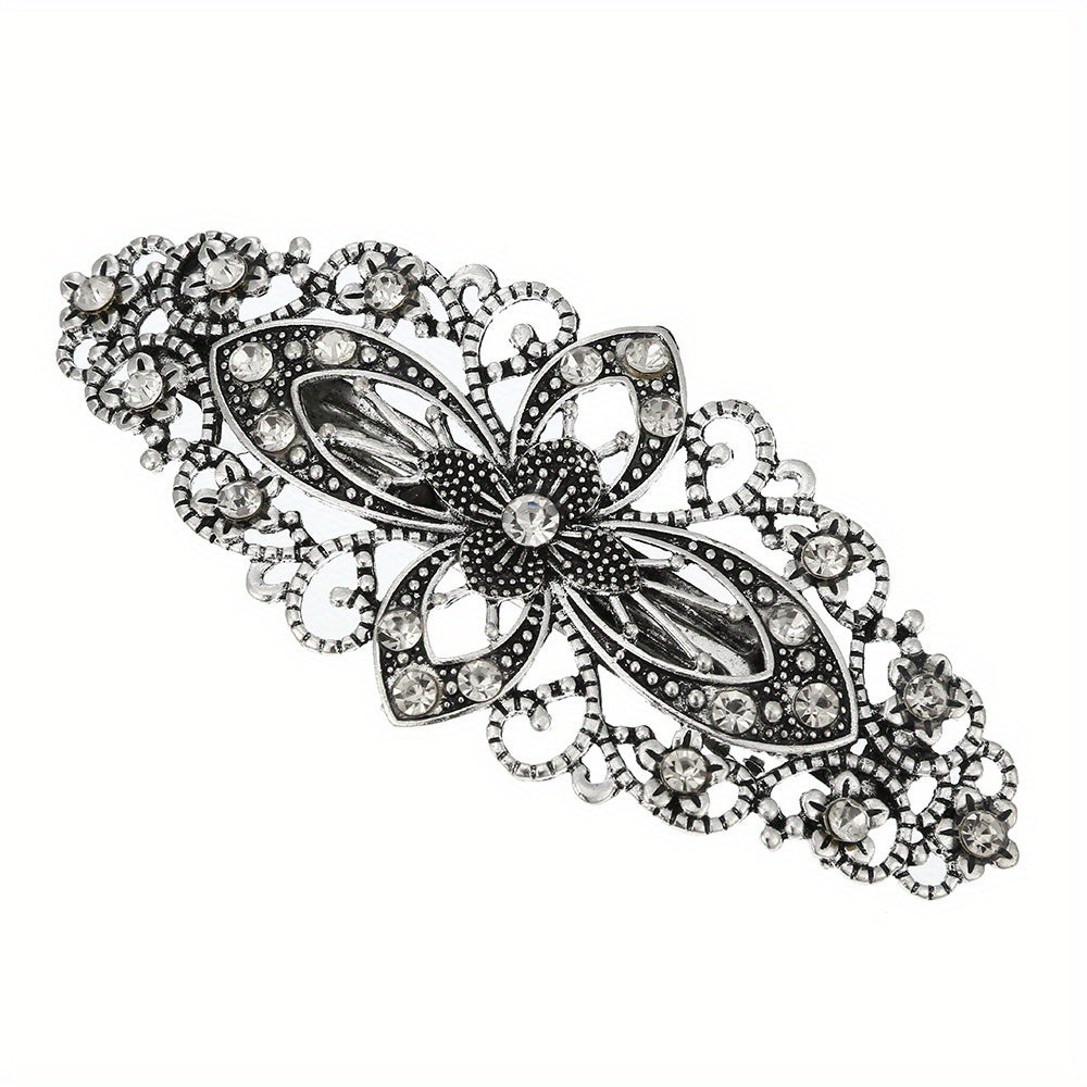 Silvery Four Leaf Clover Hair Clip French Barrette Women Hair Accessorie