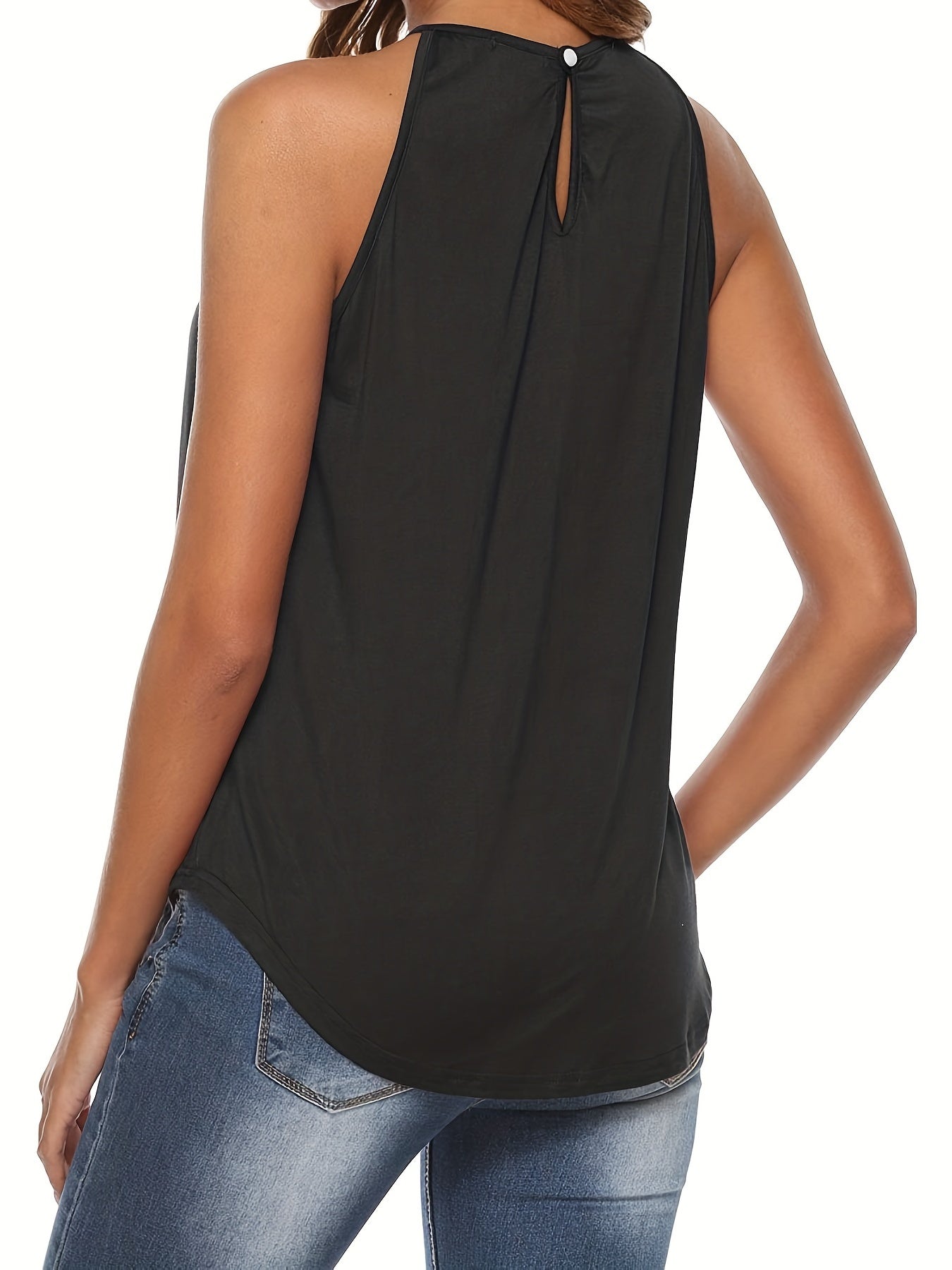 Ruched Halter Neck Top Sleeveless Summer Top