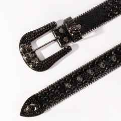 Skull Metal Buckle Belt Bling Rhinestone Western Hip Hop Jeans Pants Belts