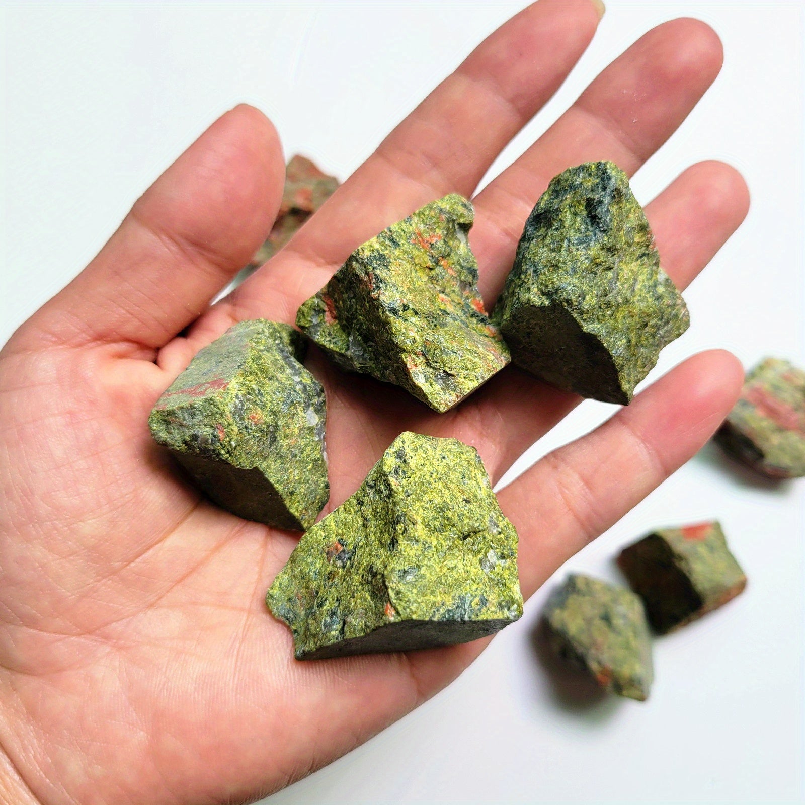 2oz 4oz Unakite Raw Stones Rocks Rough Crystals For Tumbling Bulk Gemstone