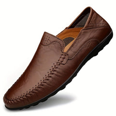 CLOHOO Men's Stitched Loafer Shoes Slip On Casual Shoes