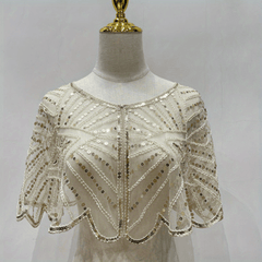 1920s Sequin Embroidered Shawl Wrap Cape for Women Evening Party