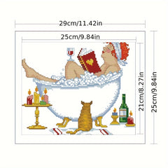DIY Showering Beauty Cross Stitch Kit 14CT Needlework