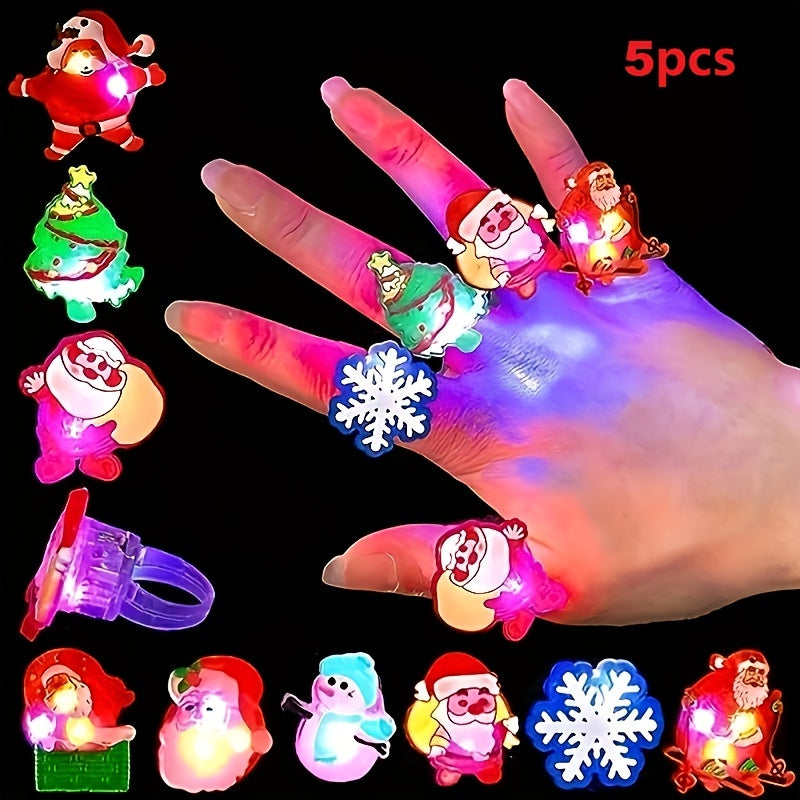 Christmas Light Rings Party Favors Christmas LED Glow Up Rings Party Supplies