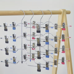 4 Tier Metal Skirt Hanger Pants Hanger Space Saving Non Slip Grip
