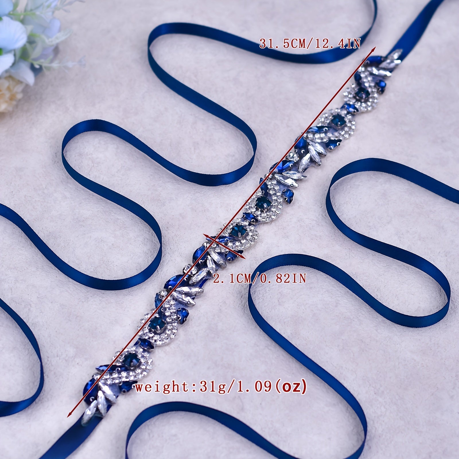 Rhinestone Waistband Bride'S Headpiece with Diamonds & Pearls