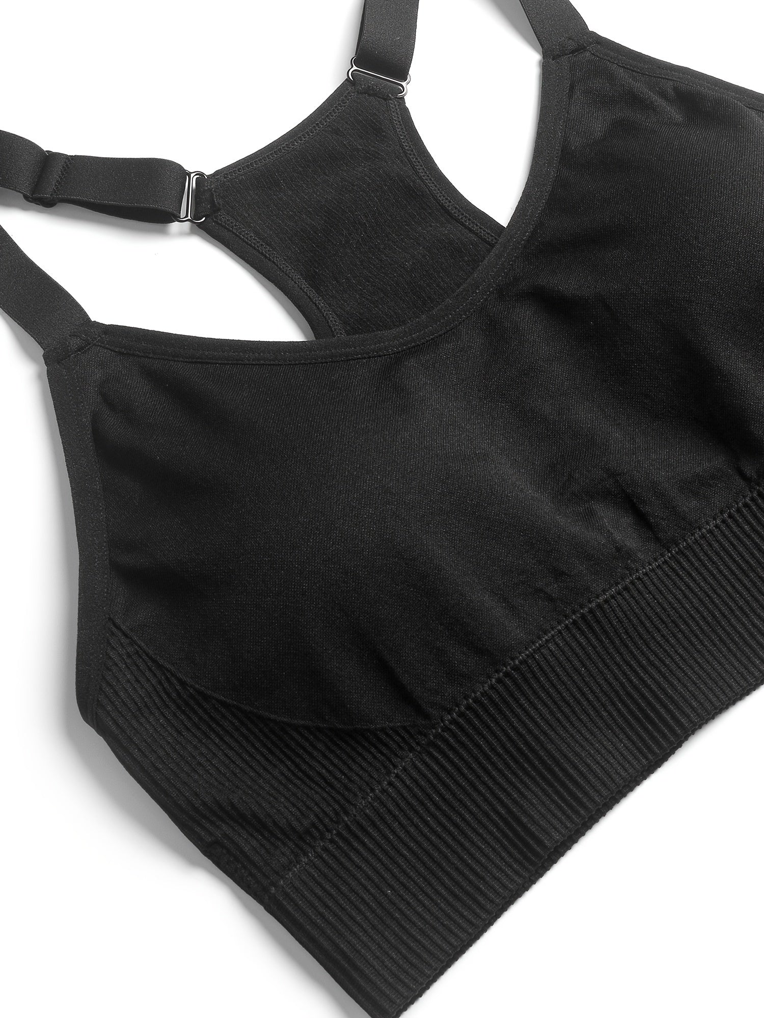 2 Pack Plus Size Seamless Racerback Sports Bras Set Women's Yoga Bralette