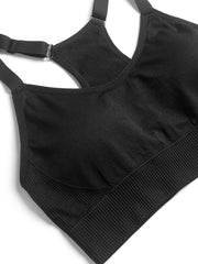 2 Pack Plus Size Seamless Racerback Sports Bras Set Women's Yoga Bralette