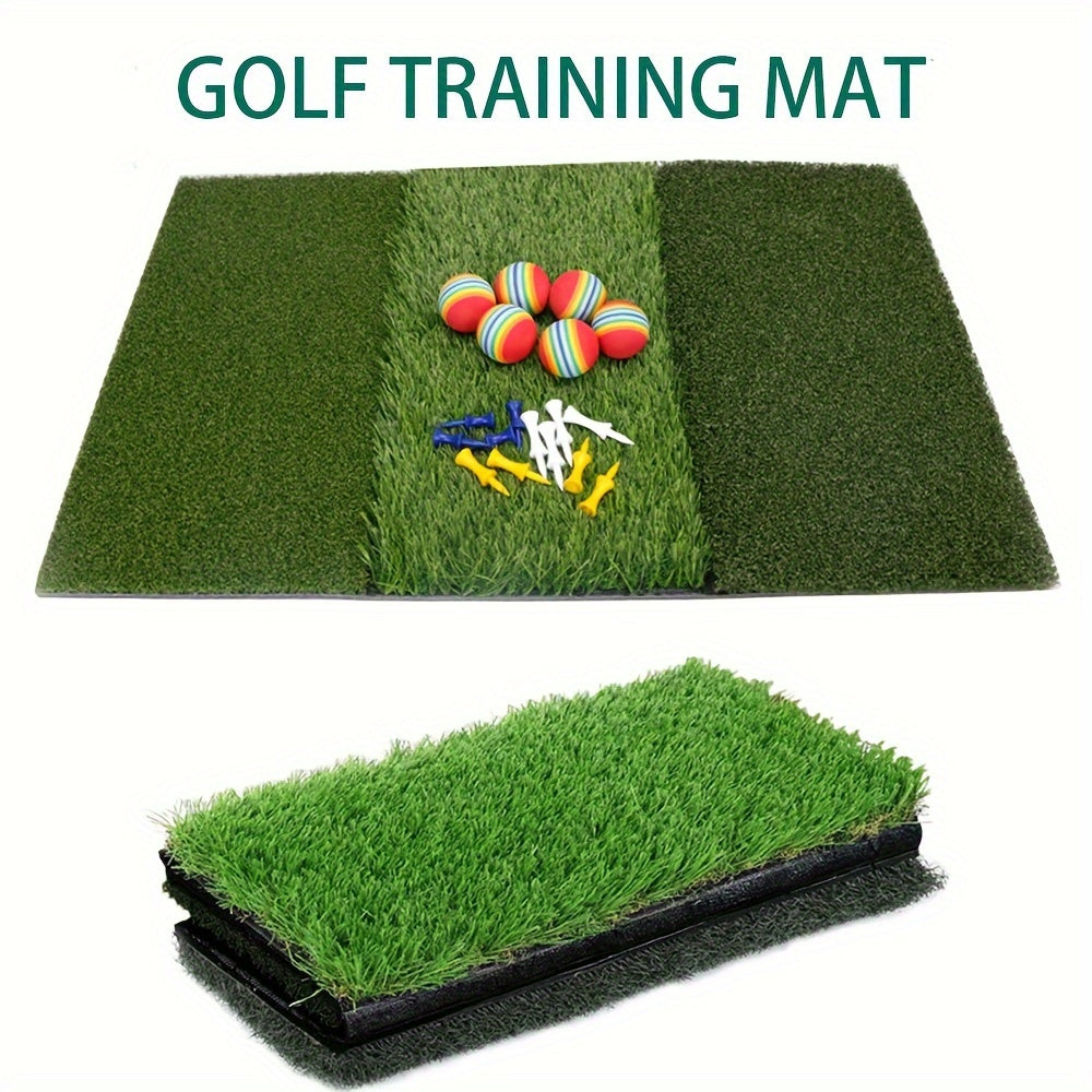Thickened Golf Hitting Mat Swing Practice Non-slip Indoor Outdoor Mat w/ 6 Bubbl