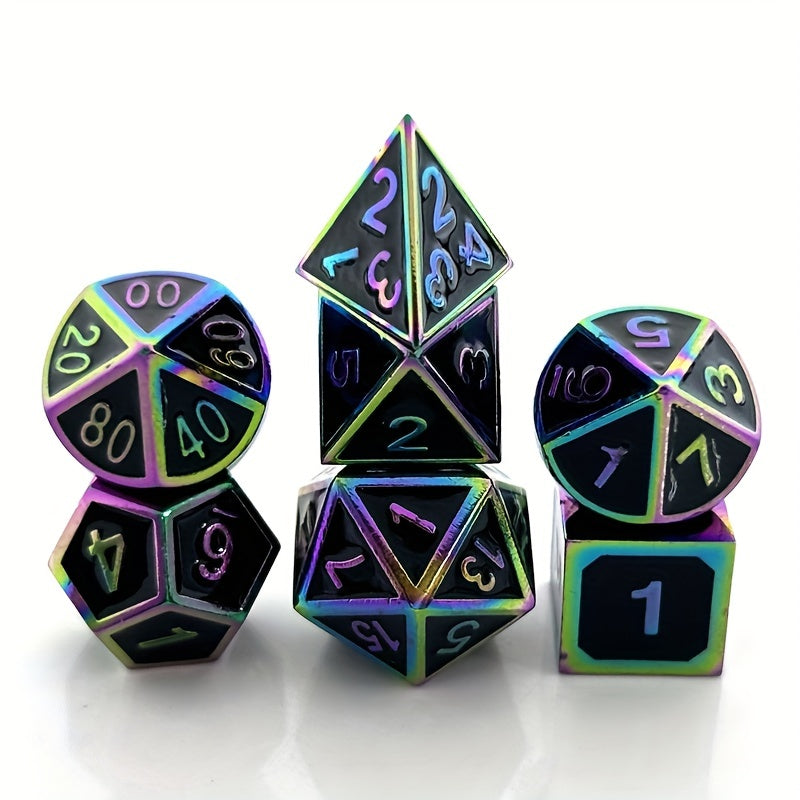 7pcs Metal Dice Set for Board Game Desktop Accessories