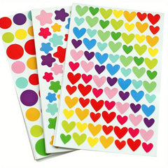 1512pcs Self Adhesive Stickers Arts Crafts Mixed Dots Hearts