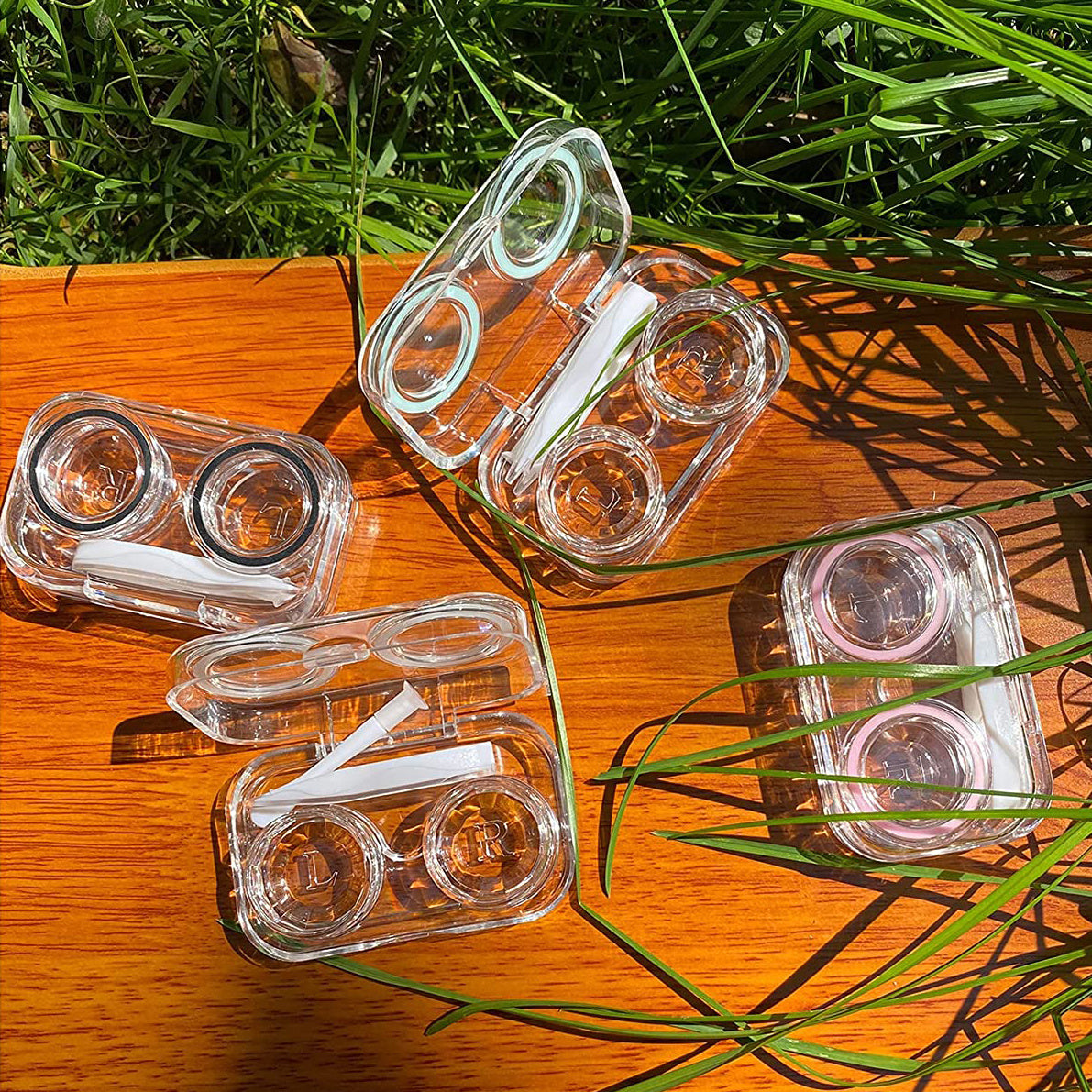 Clear Plastic Mini Lens Case for Contact Lenses
