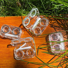 Clear Plastic Mini Lens Case for Contact Lenses