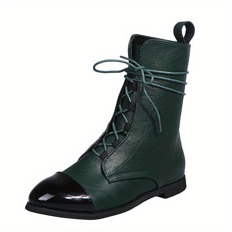 Women's Lace Up Motorcycle Combat Boots
