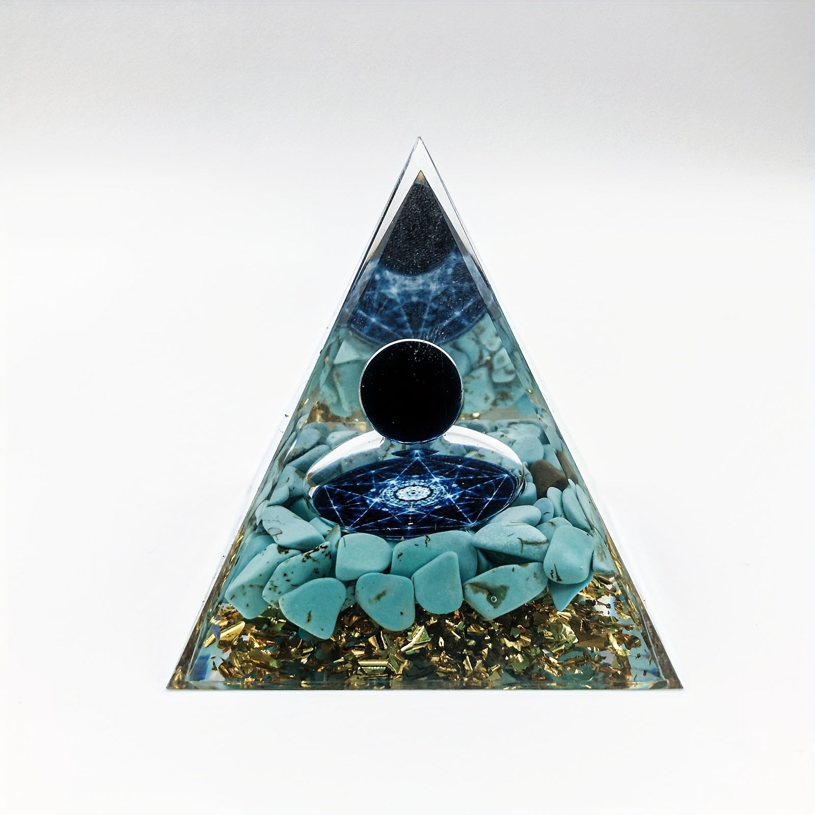 Orgone Pyramid For Positive Energy w/ Protection & Crystals Energy Generator