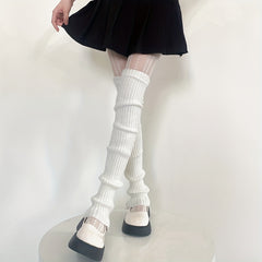 Solid Knitted Leg Warmers Warm Socks Women's Stockings