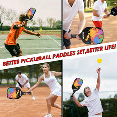 Pickleball Racket Set with 2 Paddles, Balls, Sweatbands - Control & Comfort