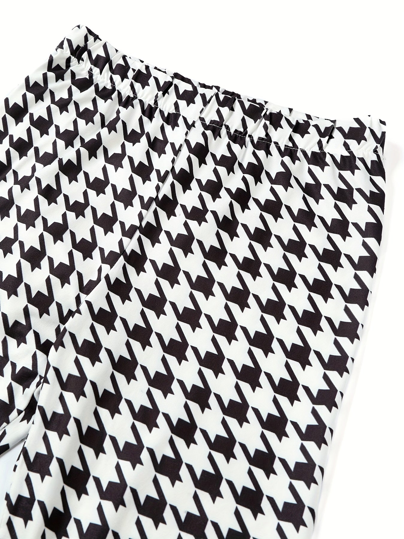 Girls Houndstooth Leggings Slim Fit Stretchy Casual Pants