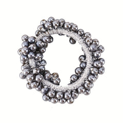 Faux Pearl Hair Tie Non Slip Scrunchie Ponytail Holder Elastic Hair Accessory