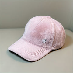 Iron M Label Baseball Cap Solid Warm Plush Sun Hat Thickened Lightweight
