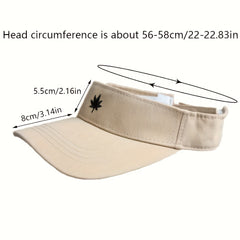 Sunscreen Sunshade Visor Hat with Maple Pattern for Men
