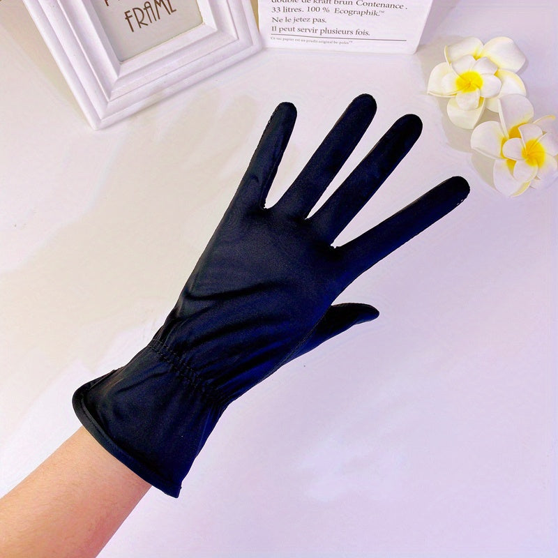 Mesh Breathable Elastic Gloves Thin Ice Silk Non-slip UV Protection