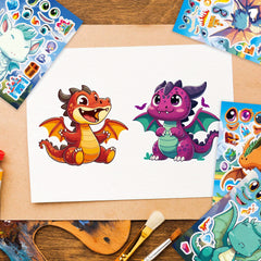 1000 Dinosaur & Dragon DIY Stickers for Scrapbooking Party Decorations