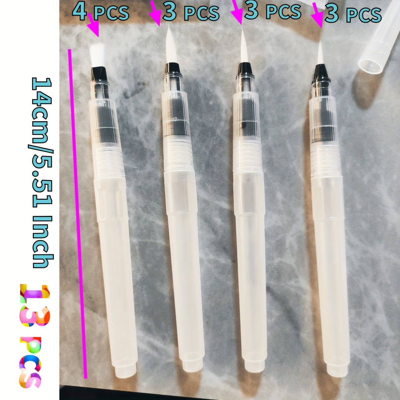 13pcs Art Brushes Set for Holiday Painting, Versatile Compact Durable B