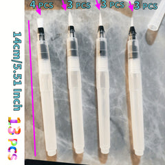 13pcs Art Brushes Set for Holiday Painting, Versatile Compact Durable B