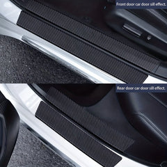 9pcs Car Door Sill Protectors Carbon Fiber Vinyl Wrap Stickers