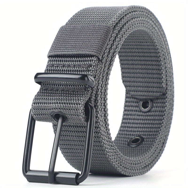 Porous Canvas Belt Men's Pin Buckle Leather Belt