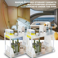 Under Sink Organizer Storage Rack With Wheels Sliding Storage Rack