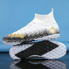 Boys' High Top TF Football Boots Anti-skid Breathable Soccer Cleats