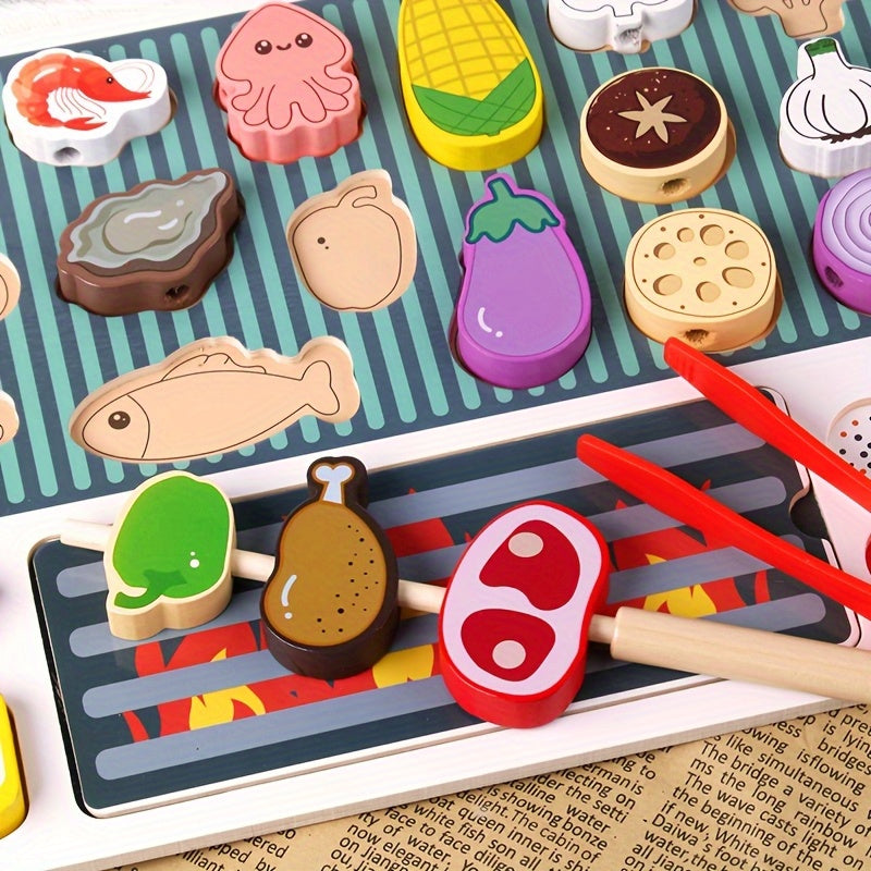 Kids BBQ Toy Set with Food and Utensils