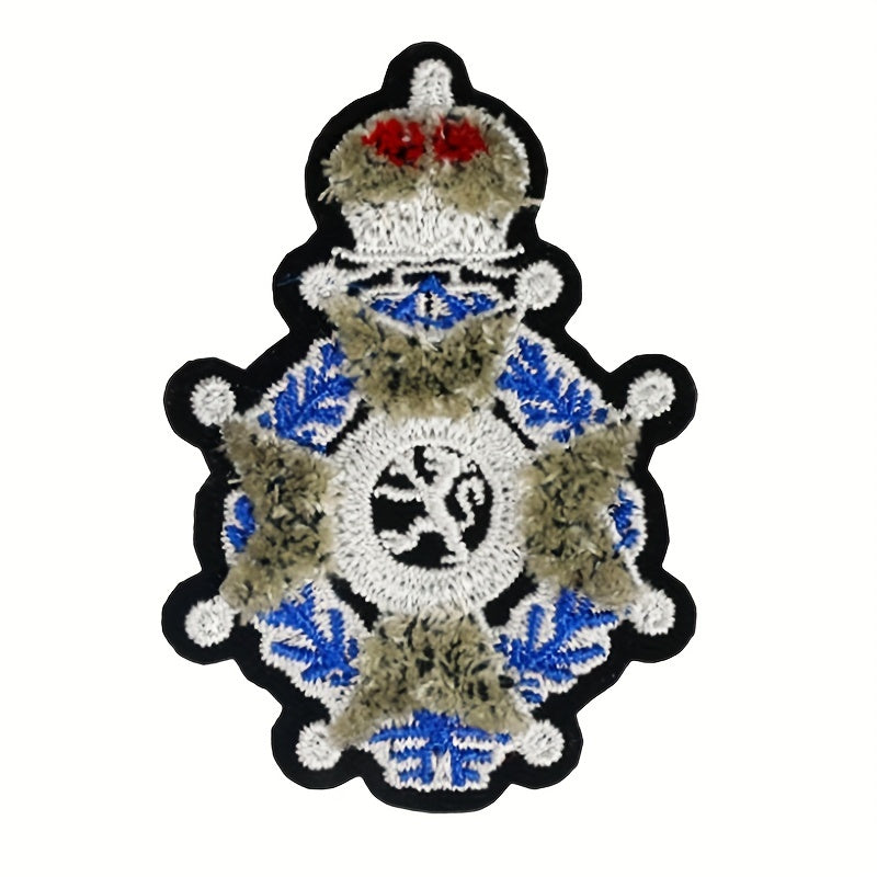 Creative Crown Lion Totem Iron on Embroidery For Men