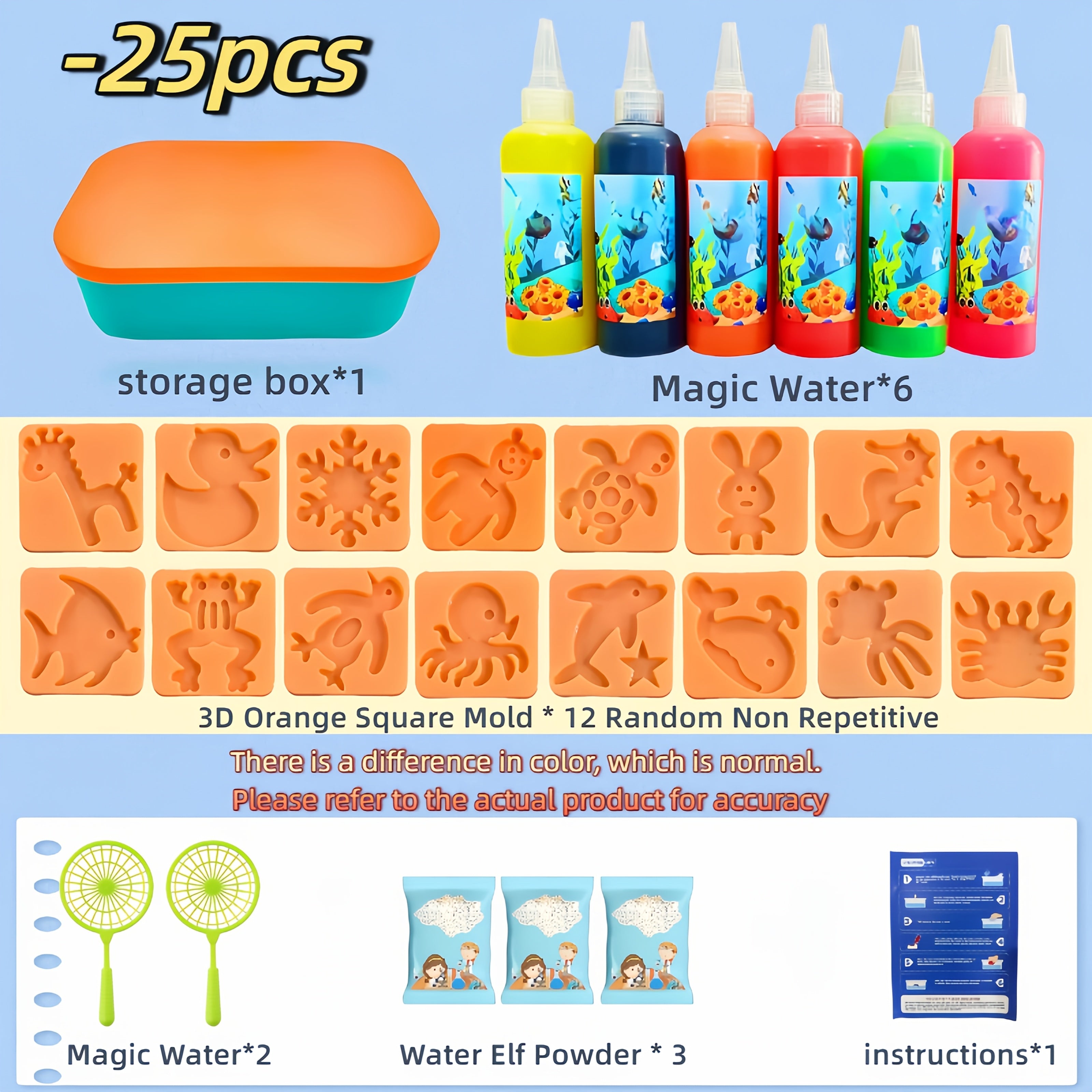 Water Baby Toy Set with Magic Water and Molds