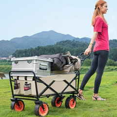 Folding Wagon Cart Collapsible Heavy Duty Utility Sports Wagon