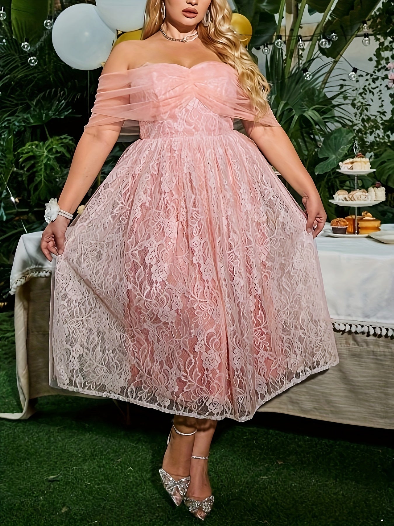  Lace Off Shoulder Bridesmaid Dress
