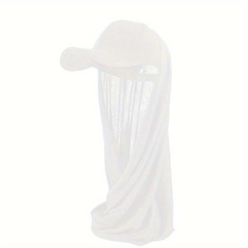 Women Adjustable Baseball Cap With Long Bubble Chiffon Head Wrap Hat And Shawl