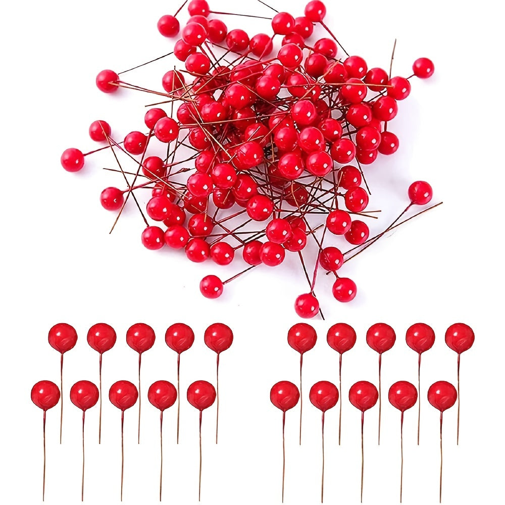 100pcs Christmas Red Foam Cherry Ball Ornaments