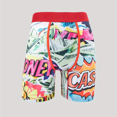 Men's Comics Style Boxers High Stretch Elastic Waist Shorts