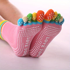 Colorful Five Finger Socks for Yoga Non-slip Sport Socks