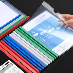 5pcs A4 Transparent File Folder PP Plastic Insert File Pull Rod Folder