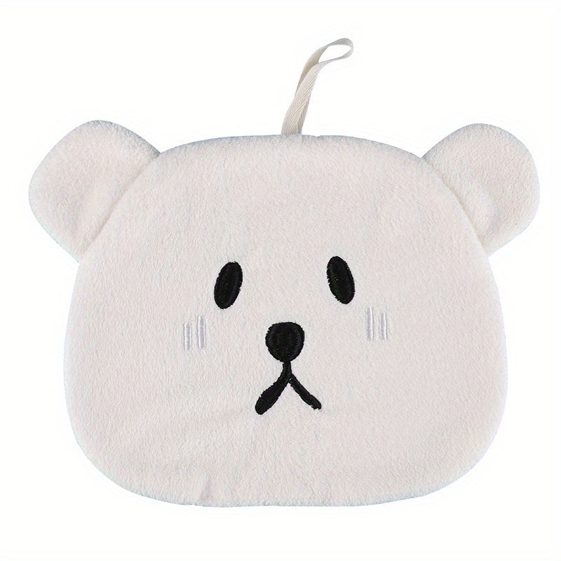 Cartoon Bear Fingertip Towel Hanging Loop Absorbent Soft Towel Bathroom