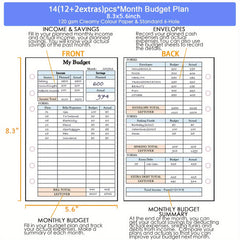 82pcs Weekly&Monthly Planner & 6 Hole Budget System Refill