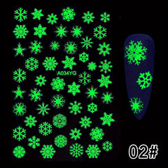 Glow in the Dark 3D Nail Decals DIY Nail Art Stickers for Girls